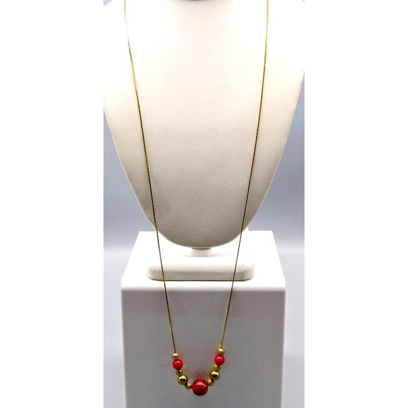 Vintage Slide Bead Necklace with Lovely Cloisonne Floral Focal Bead on Delicate - Picture 3 of 4